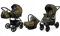 BabyLux® Kinderwagen Set 4 in 1 - Miracle - incl. Babywanne, Buggy Sportsitz, Auto-Babyschale, ISOFIX-Basisstation - Autositz - Kinderwagenset - Kombikinderwagen mit Wickeltasche usw.