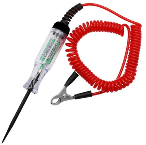 Fadcaer 3V 6V 12V 24V 48V DC Car Truck Voltage Circuit Tester with Crocodile Clip & Indicator Light Automotive Long Probe Pen Electrical Circuit Continuity Tester with Digital LED Display