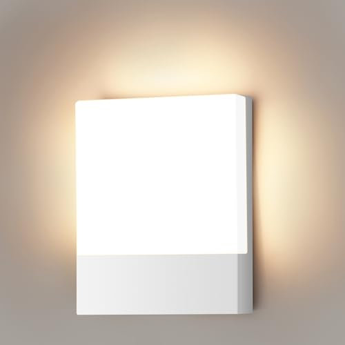 Cwycfw LED Wandlampe Aussen 18W Außenwandlampen 3000K Warmweiß Wasserdicht IP65 Wandlampe Weiß