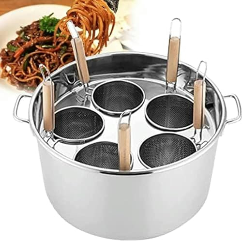 Cooking Pots,Pasta Pot Stainless Steel Pasta Cooker, Pasta Cooker Set with Insert Strainer Basket, (3/4/5 Holes) Home Kitchen Stock Pot Restaurant Steamer Pot, Pasta Cooking Cookwa