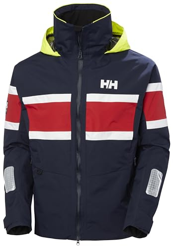 Helly-Hansen Salt Original Jacket – Herren-Segelmantel, Flaggenstreifen, wasserdicht, Helly-Tech, reflektierende Kapuze, 597 Marineblau, L