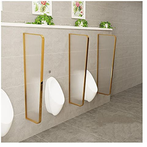 NOALED Urinal-Sichtschutz-Toilettentrennwand, Urinal-Sichtschutzplatten, wandmontierter Urinal-Trennschutz, Edelstahlrahmen und durchscheinende Glasscheibe