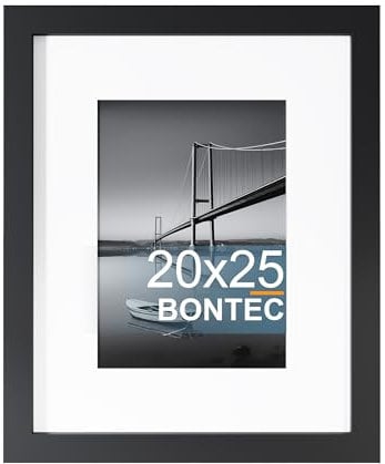 BONTEC Bilderrahmen, 20 x 25 cm, für Wand, klassischer Rahmen mit PET-Deckel, horizontale und vertikale Anzeige