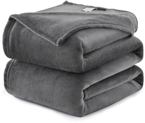 WAVVE Kuscheldecke Flauschig 2er Set Decke Fleecedecke - 2 Stücke Set Sofadecke 150x200 cm Warm Wohndecke Couchdecke, Grau Decke Weich Sofaüberwurf XL