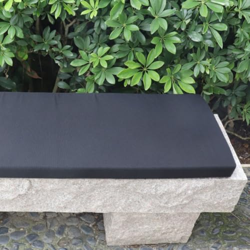 Bankauflage Stuhlkissen Abnehmbarem Gartenbankauflage rutschfeste Bankpolster Schaukel Sitzkissen für Outdoor, Gartenmöbel, Terrasse, Drinnen 120 * 50 * 3cm, Schwarz