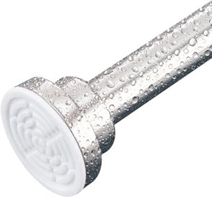 Asta telescopica in acciaio inox, asta regolabile per tende da doccia, tensione della molla antiscivolo, asta dell'armadio senza perforazioni per appendere i vestiti (Argento, 16-22 inch)