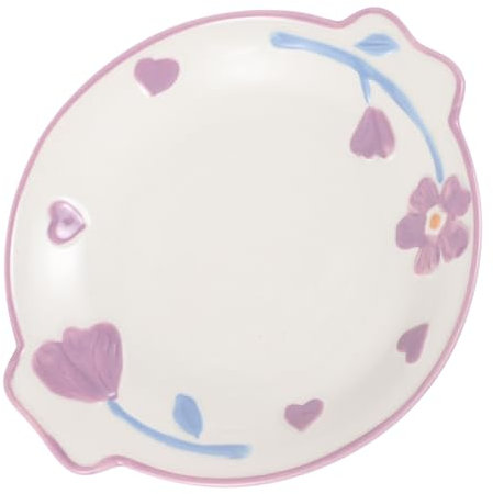 SHOWERORO Plato De Cerámica Diseño De Flores De Crape Bandeja De Cerámica Para Ensaladas Frutas y Postres Para Horno y Microondas