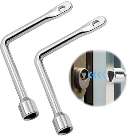 2PCS Triangle Key Utility Key for Meter Box, Gas Meter Cabinet, L-Type Service Key, Metal Bin Key, Triangle Cabinet Spanner Key for Elevator Door, Fireplace, Chimney, Radiator