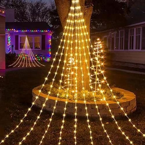 Générique Twinkle Fairy Lights | Waterfall Star String Lights | Twinkle Lights | Waterproof Fairy Lights für Christmas, Waterfall Tree Lights for Indoor and Outdoor Holiday Decor