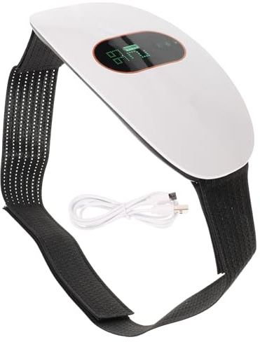WATIIFUFU Massagegerät Vibrationsmassagegerät Vibrations-schlankheitsgürtel Tragbares Bauchmassagegerät Gürtel Massagegerät Bauchmassagegürtel Elektrisches Bauchmassagegerät Weiß Abs