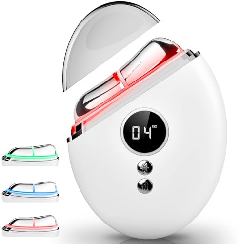 Ehomfory EMS Gua Sha, Gesichtsmassagegerät Gua Sha Elektrisch mit Smart 3 Modi Anti-Falten Schönheit Gerät, EMS Gesichtsmassage mit Vibration & Wärme für Gesichtsstraffung, Anti Falten Anti Aging