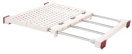 Hershii Edelstahl Regalbrett ohne Bohren Höhenverstellbares Küchenregal mit Rostfreier Schrank-Organizer für Küche, Kleiderschrank Einfache Druckmontage (φ14cm (35-50) x36cm)