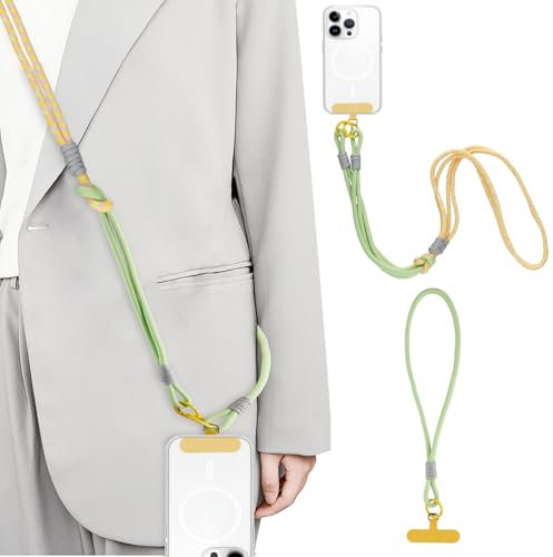 QINGZY Cordón Cuerda Universal, Colgar Movil Cuello Ajustable, Cuerda para el Móvil con Parche, Colgar Funda Teléfono Móvil en Cuello para Teléfonos Inteligentes (B)