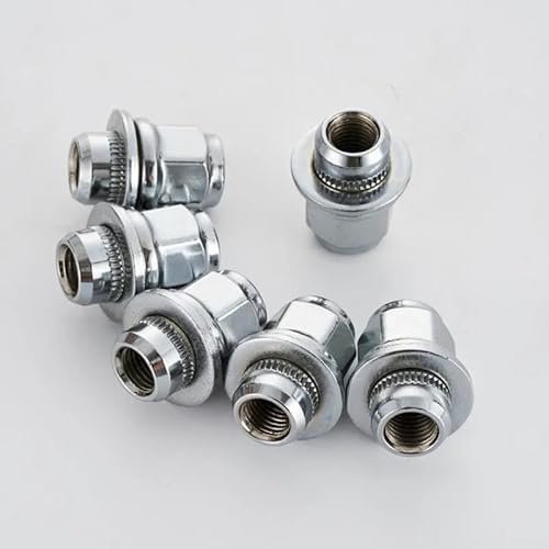 RAVTAKL Radnabenschraube Kompatibel Mit Toyota Für Corolla Für Sienna 12 Mm X 1,5 Radmuttern 1,46 Zoll 37 Mm Länge 21 Mm Sechskant-Magnetsitze Radmutter(Silver)