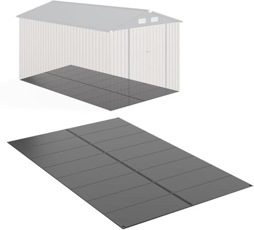 RELAX4LIFE Fondation pour Abri de Jardin de 15m³, Tapis de Sol pour abri de Jardin d'extérieur en Plastique Antidérapante et Imperméable avec Bandes Renforcées, Montage Facile