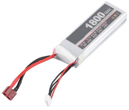 Batterie Lipo Pack 11.1V 3S 1800mAh 25c Rechargeable pour Les Avions RC, Voiture, Hélicoptère - Léger et (Prise en T)