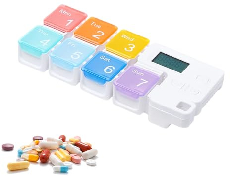 Tabletten-Organizer 7-Tage Intelligente Erinnerung Aufbewahrungsbehälter | 7 Tage Tablettenbox Aufbewahrung Für Home Office Outdoor Reisen Camping Männer Frauen Kinder Senioren