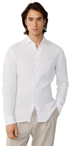 Hackett Essential GMD Linen Kent Long Sleeve Shirt M