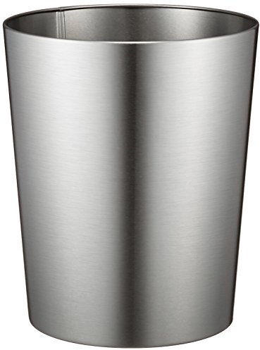 iDesign Patton, Bote para residuos/Papelero, para el cuarto de baño, oficina, cocina, Acero inoxidable cepillado