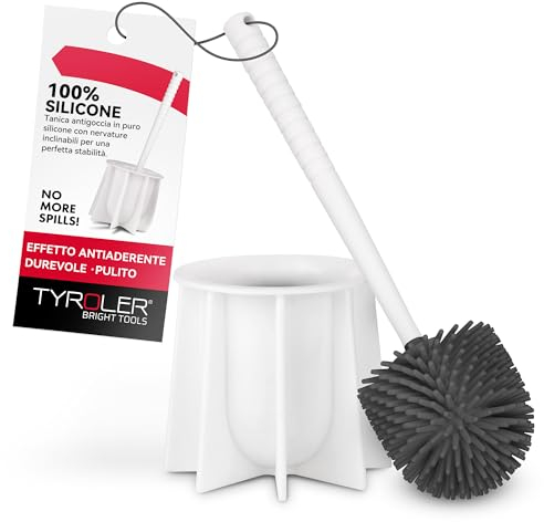 Tyroler Set de Escobilla de Baño de Silicona Antibacteriana para Limpiar la Taza del Inodoro (Blanco)