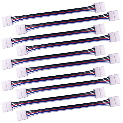 LitaElek 10pcs RGBW LED Streifen Schnellverbinder 5 Polig LED Stripe Verbinder Eckverbinder Verbindungskabel Anschlusskabel für 10mm Breit SMD 5050 RGBW LED Strip LED Band Leiste, 17cm Lang