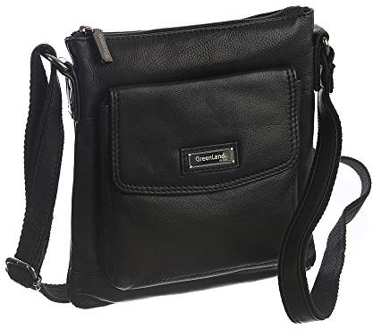 Greenland Nature Black Nappa Umhängetasche Leder 21 cm