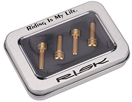 Scheibenbremse Schrauben, 4Pcs M6x18mm Fahrrad Scheibenbremse Klemmschraube Scheibenbremse Halterung Befestigungsschrauben Feste Schraube mit Dichtung Fahrradteile(Gold)