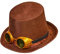 Widmann 06907 - Zylinder Steampunk, mit Brille, Braun, Hut, Kopfschmuck, Accessoire, Mottoparty, Karneval
