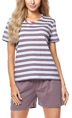 Merry Style Damen Schlafanzug MS10-177 (Violett/Melange, S)