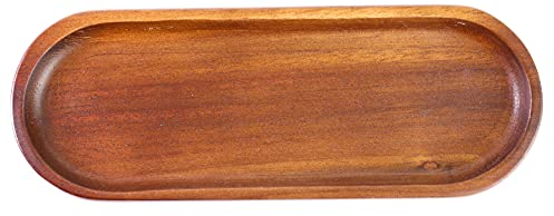 redchocol8® Handmade SMALL Wooden Oval Pen Tray Natural Brown Office Organise Coin Key Gift Trinket