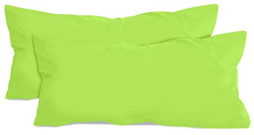 npluseins 2er Pack Baumwoll Kissenbezug - Jersey - viele Farben 1331.1812, ca. 40 x 80 cm, Apfel