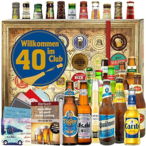 Willkommen im Club 40/24 Biere aus der Welt/Geschenke zum 40 Geburtstag/Biere der Welt Adventskalender 2024 2025