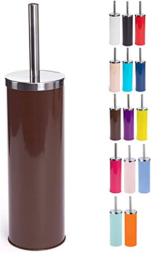 TIENDA EURASIA® Escobilla de Inodoro de Acero Inoxidable con Soporte Higienico - Ø 9.3 x 38.5 (Marron)