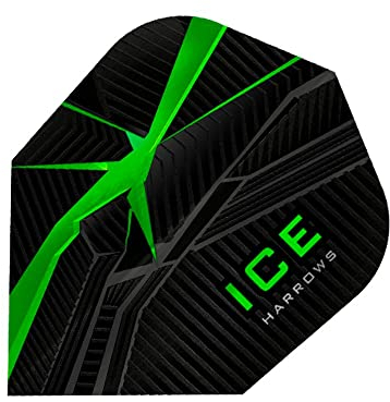 Harrows Ice Recut Dart-Flights, 100 Mikron, 1 Set mit 3 Flights, Standard Nr. 6, Grün