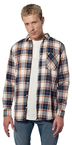 Kaporal - Chemise à Carreaux Homme en 100% Coton Bio - Tapis - S - Orange