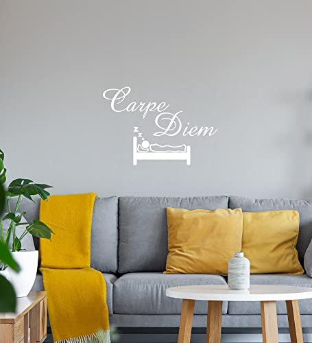 Carpe Diem Wandtattoo Weiß Aufkleber 66 x 45 cm