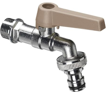 Robinet à Bille pour Fontaine de Jardin avec Levier Coloré Belfer RUB/028 Taupe