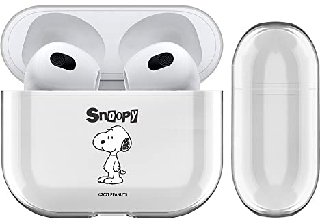 Head Case Designs Officially Licensed Peanuts Snoopy Graphics Clear Hard Crystal Cover Compatible With Apple AirPods 3 3rd Gen Charging Case