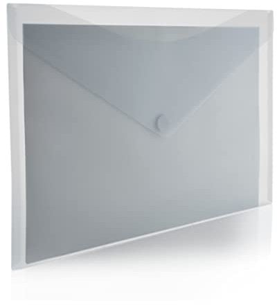 Packung mit 20 Brieftaschen mit V-Lock-Verschluss, Größe A2 – 43,5 x 61 cm – Poster, Kunst, große Formate – aus transparentem Glas mit weicher Touch-Textur, 100 % Eco by Office Box.