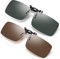 Clip-On Sonnenbrille,2 PCS Polarisierte Sonnenbrille Flip-Up Unisex Brillenclip Herren/Damen UV400-Brille Rahmenlose Rechteckige Linse Sonnenbrille zum Fahren Freien Sport Angeln Grau + Dunkelgrün