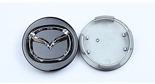 ZYHHDP 4 X Reifen & Felgen Radnabenkappen Emblem-Aufkleber Aufkleber, füR Mazda 2 3 5 6 MX5 MX30 CX3 CX30 CX5 CX50 CX 7 8 9 60mm Staubdichtes Styling-ZubehöR