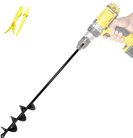 Punta elicoidale da giardino, 4 x 42 cm, per trapano, trapano da giardino, trapano a batteria, trapano da pavimento, fioriere a vite (40 x 420 mm)