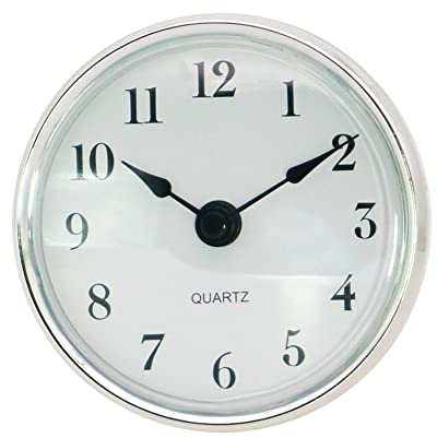 Uposao Uhrwerk - Einsteckuhrwerk,80mm Einbau Uhr Europäischer Stil Rund Nicht tickend Batteriebetrieben Uhrwerk Tischuhr Quarzuhr mit Römischen Ziffern für Wohnzimmer, Schlafzimmer, Küchendekoration