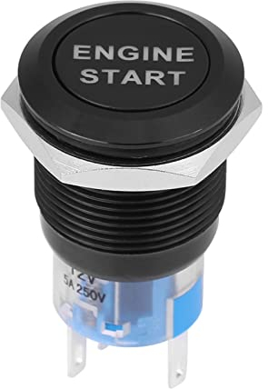 Botón de Arranque de Coche de 12 V, Interruptor de Encendido de 19 Mm, Botón de Arranque del Motor, Botón de Arranque del Motor, Interruptor de Llave LED Resistente Al Agua,