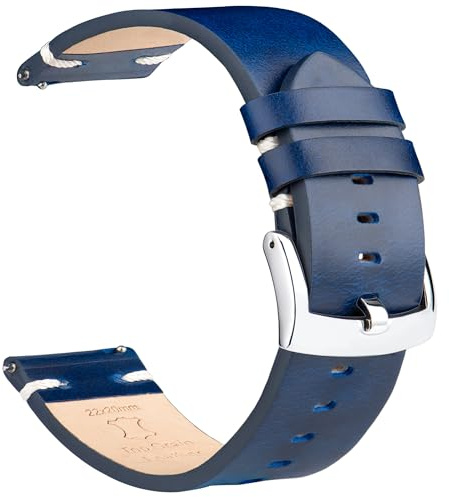 OTTOODY Leder Uhrenarmbänder 18mm 20mm 21mm 22mm Armband, Schnellverschluss Hochwertige Vintage Leder Uhrenarmband für Herren und Damen, Eleganten Ersatz Leder Armband für Uhr und Smartwatch