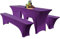 Elastische Hussen Für Bierzeltgarnitur Biertischhussen Bierbank-Auflage & Tischdecke 50 cm Oder 70 cm Tischbreite, 3 TLG Set Stretch Hussen Für Festzeltgarnituren Bierbank (50cm,Purple)