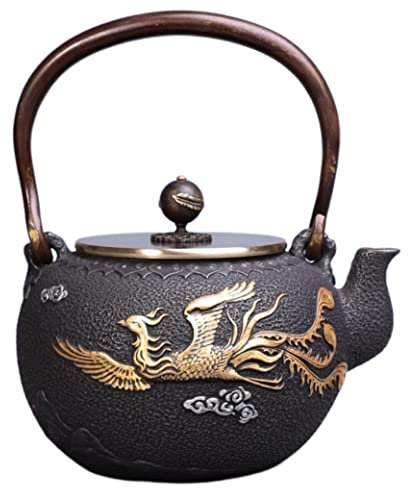 Habrur Teiera in Ghisa Teiera Giapponese Teiera da 1200 Ml Teiere in Ghisa Colore Antico Teiera in Ghisa Uso Quotidiano Domestico Teiera Ghisa Teiera Cinese