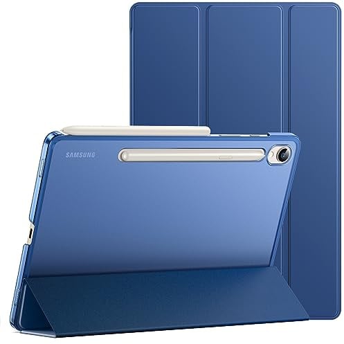 JETech Hülle für Samsung Galaxy Tab S9 11, Navy | Schlanke Transluzent Rückseite, Dreifach-Ständer, S Pen Laden Unterstützt, Auto Schlafen/Wachen, Stoßschutz