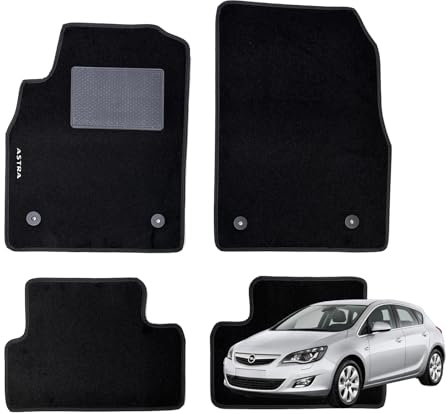 Fußmatten für Opel Astra J ab Baujahr 2009, Schwarz, 4 Stück