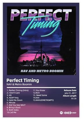 Zensouds Nav and Metro Boomin Poster, perfektes Timing, Musikalbum, Poster, Leinwand, Schlafzimmer, Dekoration, Sport, Landschaft, Büro, Raumdekoration, Geschenk, ungerahmt: 30 x 45 cm